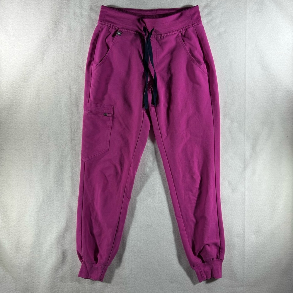 FIGS Zamora Jogger waist 25” inseam 26” pink scrub pant vibrant fairy barbie EUC